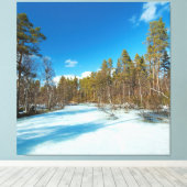 het einde van de winter in de finse lente canvas afdruk (Insitu (Houten vloer))