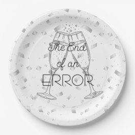 Het einde van een fout Champagne Echtscheidingsfee Papieren Bordje