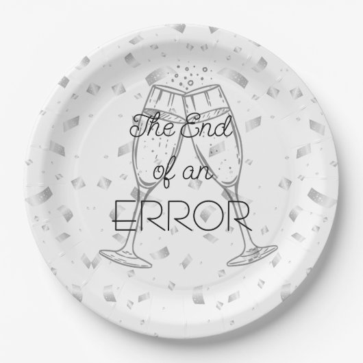 Het einde van een fout Champagne scheidingsfeest Papieren Bordje (Voorkant)