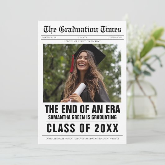 Het einde van een tijdperk Afstuderen krant Kaart (Staand voorkant)