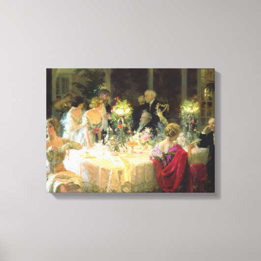 Het einde van het diner 1913 door Jules Alexandre  Canvas Afdruk (Voorkant)