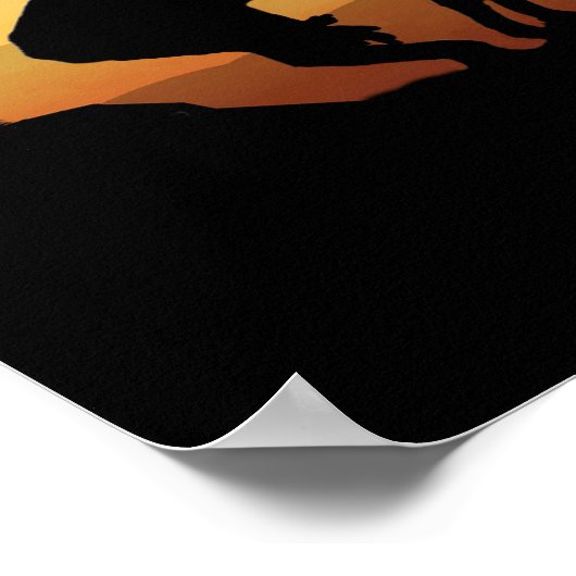 Het einde van het Trail Sihouette op het Sunset Po Poster (Hoek)