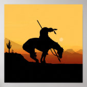 Het einde van het Trail Sihouette op het Sunset Po Poster (Voorkant)