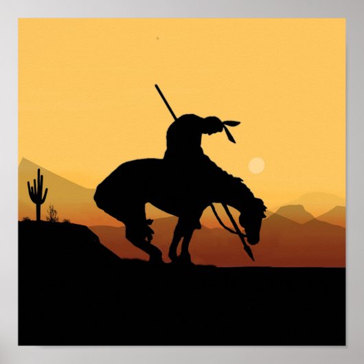 Het einde van het Trail Sihouette op het Sunset Po Poster (Voorkant)