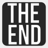 Het einde vierkante sticker (Voorkant)