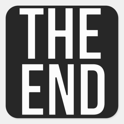 Het einde vierkante sticker (Voorkant)