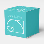 Het eindigt in een turquoise gunstbox bedankdoosjes (Voorkant Zijde)