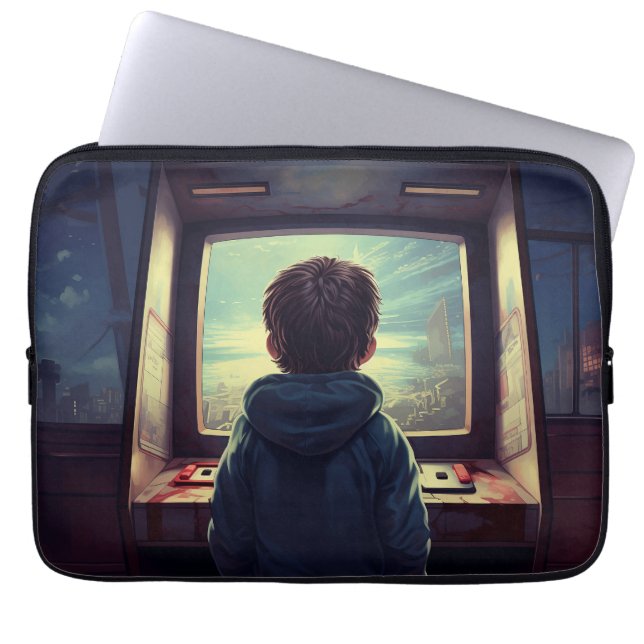 Het Eindniveau | Een Retro Arcade Droom Laptop Sleeve (Voorkant)