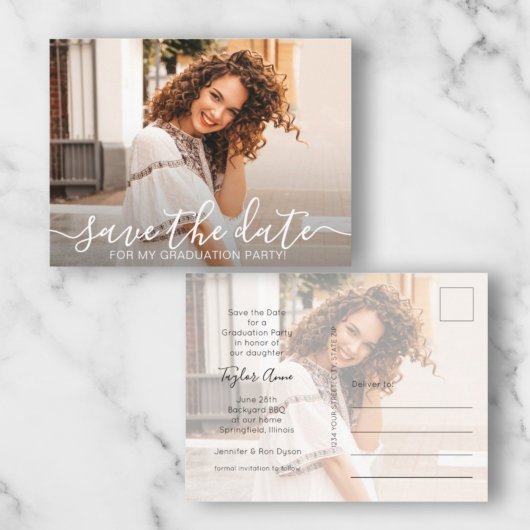 Het Elegant Afstuderen van de Foto van het Manuscr Briefkaart