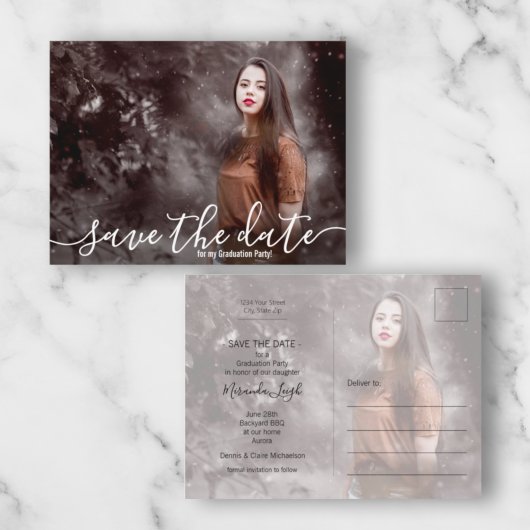 Het Elegant Afstuderen van de Foto van het Manuscr Briefkaart