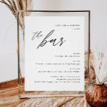 Het Elegant Alcohol-Drink Bindbalkmenu Poster<br><div class="desc">Minimalistisch Matig Menu Bindbalken,  Drink in Love,  Alcohol Wedding Drink Menu Elegant Alcohol Drink Wedding Bar Menu</div>