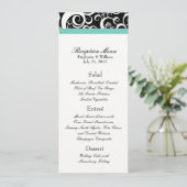 Het Elegant Damask menu van de Ontvanging van Zwir (Staand voorkant)