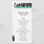 Het Elegant Damask menu van de Ontvanging van Zwir (Voorkant / Achterkant)
