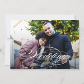Het Elegant de Foto van het Manuscript Wedden spar Save The Date (Voorkant)