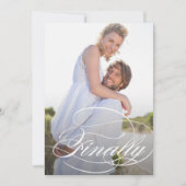 Het Elegant de Foto van het Manuscript Wedden spar Save The Date (Voorkant)