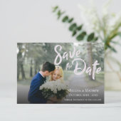 Het Elegant de Foto van het Manuscript Weduwen spa RSVP Kaartje (Staand voorkant)