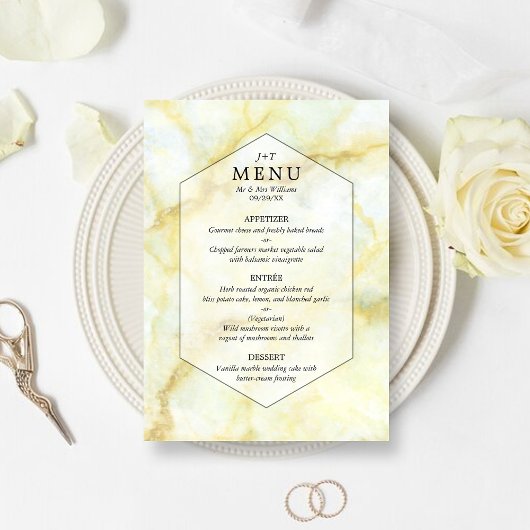 Het Elegant Marble Effect Wedding Collectie Menu