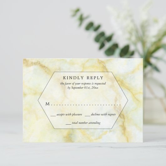 Het Elegant Marble Effect Wedding Collectie RSVP (Staand voorkant)