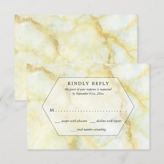 Het Elegant Marble Effect Wedding Collectie RSVP (Voorkant / Achterkant)