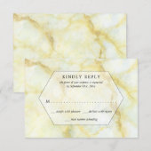 Het Elegant Marble Effect Wedding Collectie RSVP Kaartje (Voorkant / Achterkant)