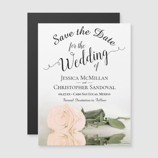 Het Elegant Roos Weddenschap van het Perzik sparen (Voorkant / Achterkant)