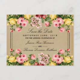 Het Elegant Vintage Floral Wedding Collectie Aankondigingskaart