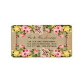 Het Elegant Vintage Floral Wedding Collectie Etiket (Voorkant)