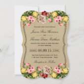 Het Elegant Vintage Floral Wedding Collectie Kaart (Voorkant)