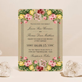 Het Elegant Vintage Floral Wedding Collectie Kaart