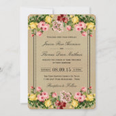 Het Elegant Vintage Floral Wedding Collectie Kaart (Voorkant)