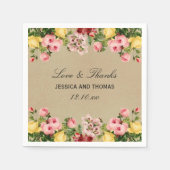 Het Elegant Vintage Floral Wedding Collectie Servet (Voorkant)