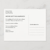 Het Elegant Weddenschap van het Manuscript sparen  Aankondigingskaart (Achterkant)