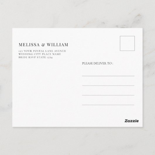 Het Elegant Weddenschap van het Manuscript sparen  Briefkaart (Achterkant)