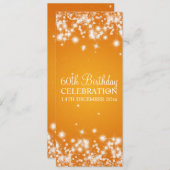 Het elegante 60ste Sinaasappel van de Fonkeling Kaart (Voorkant / Achterkant)