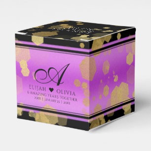 Het elegante 6de 33ste Violetkleurige Jubileum van Bedankdoosjes