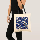 Het elegante blauwe en witte monogram van de tote bag (Voorkant (product))