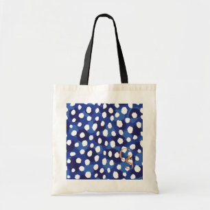 Het elegante blauwe en witte monogram van de tote bag