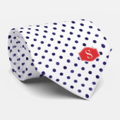 Het elegante blauwe en witte monogram van stropdas (Opgerold)