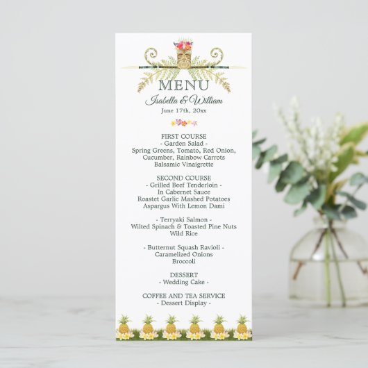 Het elegante Bloemen Tropische Menu van het (Staand voorkant)