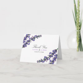 Het elegante BloemenHuwelijk van de Lavendel dankt Bedankkaart