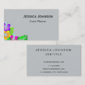 Het elegante BloemenMonogram van de Grens Visitekaartje (Voorkant / Achterkant)