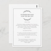 Het elegante Briefkaart van de Informatie van het (Voorkant / Achterkant)