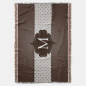 Het elegante Donkere Bruine Monogram van de Douane Deken (Voorkant Verticaal)