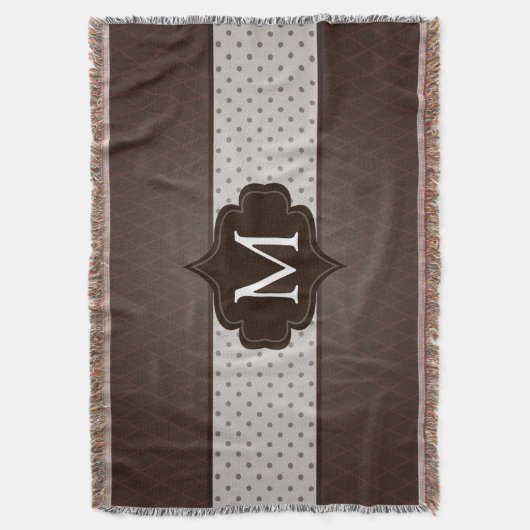 Het elegante Donkere Bruine Monogram van de Douane Deken (Voorkant Verticaal)