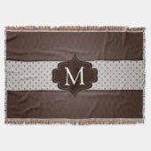 Het elegante Donkere Bruine Monogram van de Douane Deken (Voorkant)