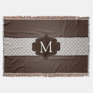 Het elegante Donkere Bruine Monogram van de Douane Deken