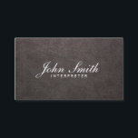 Het elegante Donkere Visitekaartje van de Tolk van<br><div class="desc">Het elegante Donkere Visitekaartje van de Tolk van het Leer.</div>