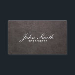 Het elegante Donkere Visitekaartje van de Tolk van<br><div class="desc">Het elegante Donkere Visitekaartje van de Tolk van het Leer.</div>
