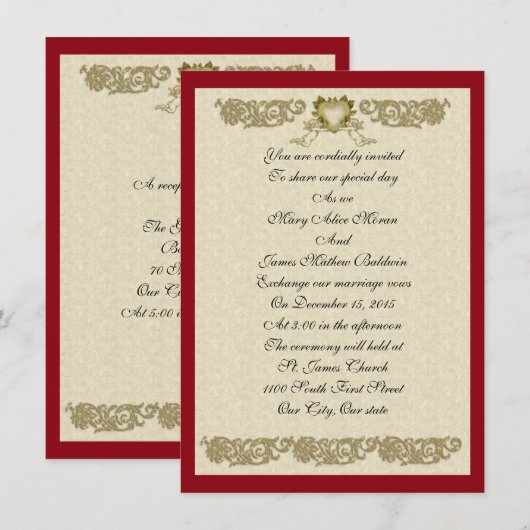 Het elegante douaneontwerp van de Uitnodiging van (Voorkant / Achterkant)