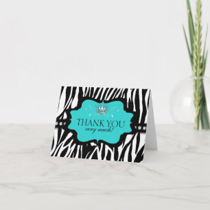 Het elegante Eigentijdse Zebra dankt u Bedankkaart